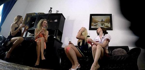 Bottom Cam Go Pro for Party Girls from our Home Some small view from their skirts like upskirt angle